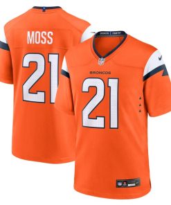 Alternative view of Riley Moss Denver Broncos Nike Team Game Jersey -  Orange