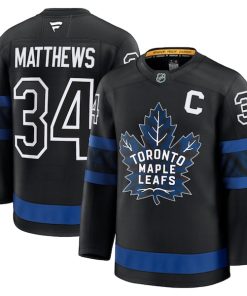 Alternative view of Auston Matthews Toronto Maple Leafs  Captain Patch Alternate Premium Jersey - Black/Blue