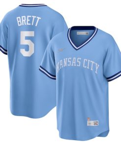George Brett Kansas City Royals Nike Road Cooperstown Collection Player Jersey - Light Blue