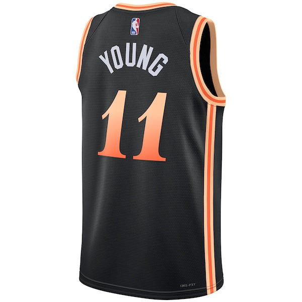 Trae Young Atlanta Hawks Nike Unisex 2022/23 Swingman Jersey - City Edition - Black - Image 3