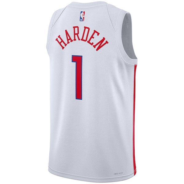 James Harden Philadelphia 76ers Nike Unisex 2022/23 Swingman Jersey - City Edition - White - Image 3
