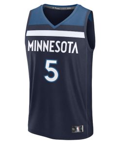 Alternative view of Anthony Edwards Minnesota Timberwolves  Fast Break Replica Player Jersey - Icon Edition - Navy