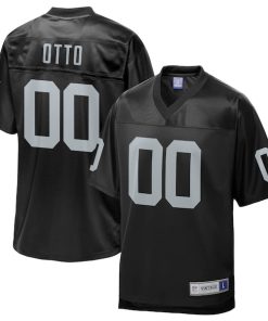 Alternative view of Jim Otto Oakland Raiders NFL Pro Line Retired Player Replica Jersey - Black/White