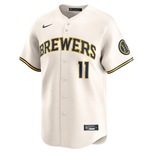 Jackson Chourio Milwaukee Brewers Nike Home Limited Jersey - Cream - Image 2