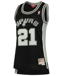 Alternative view of Tim Duncan San Antonio Spurs Women's 1998/99 Hardwood Classics Swingman Jersey - Black