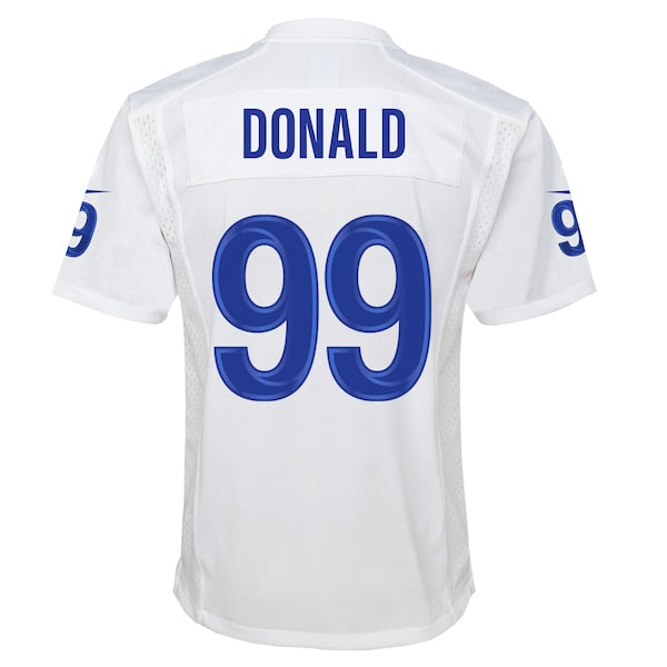 Aaron Donald Los Angeles Rams Nike Youth Super Bowl LVI Game Patch Jersey - White - Image 3