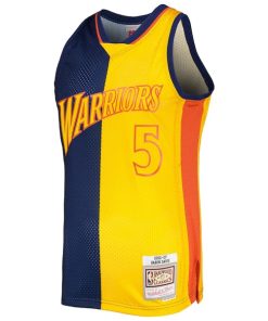 Alternative view of Baron Davis Golden State Warriors Hardwood Classics 2006/07 Split Swingman Jersey - Navy/Gold
