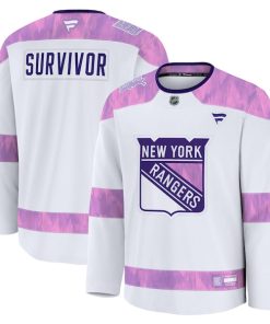 New York Rangers  Hockey Fights Cancer Practice Jersey - White