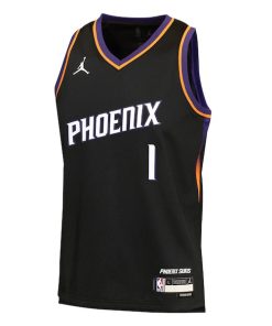 Alternative view of Devin Booker Phoenix Suns Jordan Brand Youth  Swingman Jersey - Statement Edition - Black