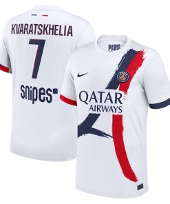 Khvicha Kvaratskhelia Paris Saint-Germain Nike 2024/25 Away Replica Player Jersey - White