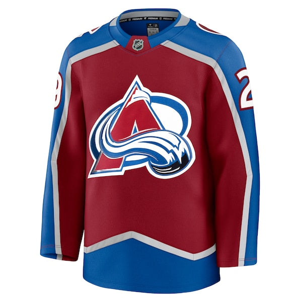 Nathan MacKinnon Colorado Avalanche Home Premium Jersey - Burgundy/White/Navy - Image 4