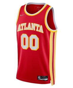 Alternative view of Atlanta Hawks Nike 2021/22 Diamond Swingman Custom Jersey - Icon Edition - Red