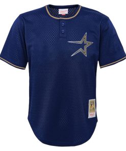Alternative view of Craig Biggio Houston Astros Youth Cooperstown Collection?Mesh Batting Practice Jersey - Navy
