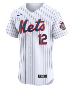 Alternative view of Francisco Lindor New York Mets Nike Home Elite Jersey - White