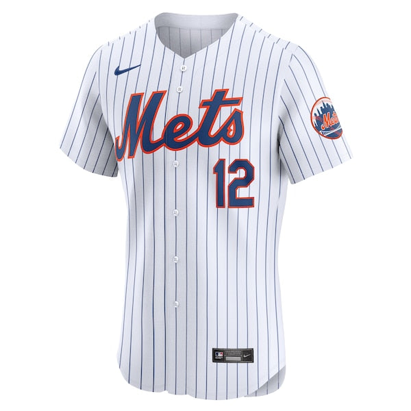 Francisco Lindor New York Mets Nike Home Elite Jersey - White - Image 2