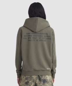 Alternative view of San Francisco 49ers Nike Women's 2025 Salute to Service Sideline Standard Issue Dri-FIT Hoodie - Olive