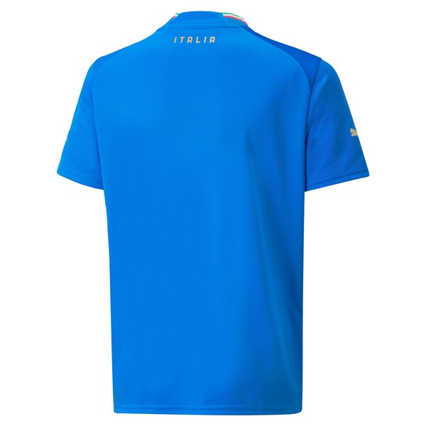 Italy National Team Puma Youth 2022/23 Home Replica Blank Jersey - Blue - Image 3