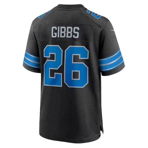 Jahmyr Gibbs Detroit Lions Nike 2nd Alternate Game Jersey - Black - Image 3
