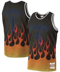 Penny Hardaway Orlando Magic 1994/95 Hardwood Classics Flames Swingman Jersey - Black
