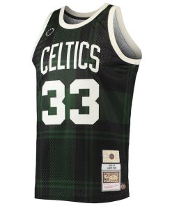 Alternative view of Larry Bird Boston Celtics 1985/86 Hardwood Classics Uninterrupted Swingman Jersey - Black