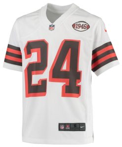 Alternative view of Nick Chubb Cleveland Browns Nike Youth Game Jersey - White