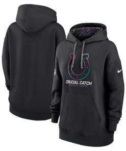 Indianapolis Colts Nike Women's 2024 NFL Crucial Catch Club Pullover Hoodie - Black
