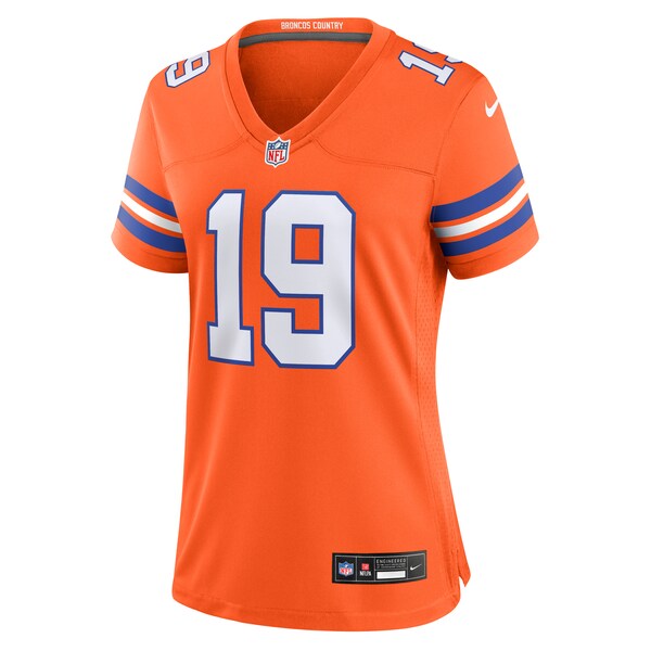 Marvin Mims Jr Denver Broncos Nike Women's Mile High Collection 1977 Throwback Player Game Jersey - Orange - Image 2