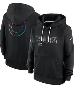 Indianapolis Colts Nike Women's 2025 NFL Crucial Catch Sideline Standard Issue Dri-FIT Hoodie - Black
