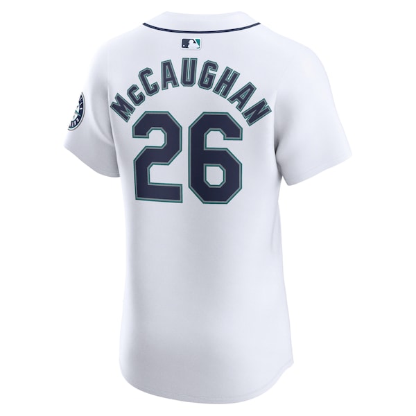 Darren McCaughan Seattle Mariners Nike Home Elite Player Jersey - White - Image 3