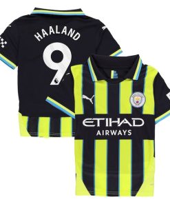 Alternative view of Erling Haaland Manchester City Puma Youth 2024/25 Away Replica Player Jersey - Navy