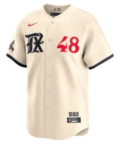 Alternative view of Jacob deGrom Texas Rangers Nike City Connect Limited Jersey - Cream