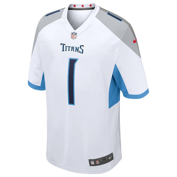 Cameron Ward Tennessee Titans Nike 2025 NFL Draft First Round Pick Game Jersey - White/Navy/Light Blue - Image 8