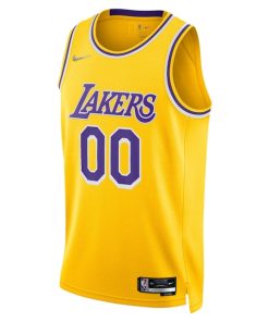 Alternative view of Los Angeles Lakers Nike 2021/22 Diamond Swingman Custom Jersey - Icon Edition - Gold