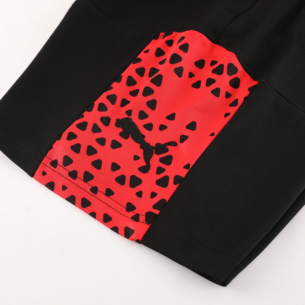 Puma Short Sleeve Training Jersey Set-PD02- Red/Black - Image 7