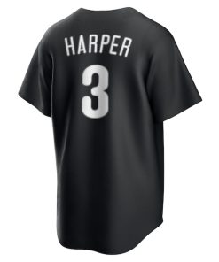 Alternative view of Bryce Harper Philadelphia Phillies Nike Lights Out Replica Player Jersey - Black