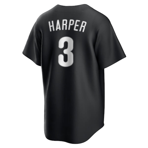 Bryce Harper Philadelphia Phillies Nike Lights Out Replica Player Jersey - Black - Image 3