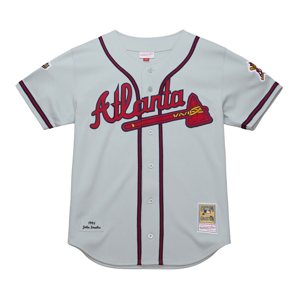 John Smoltz Atlanta Braves 1995 Throwback Authentic Jersey - Gray - Image 2