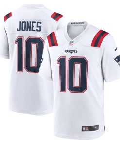 Alternative view of Mac Jones New England Patriots Nike Team Game Jersey - Navy/White