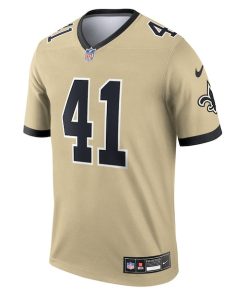 Alternative view of Alvin Kamara New Orleans Saints Nike Gameday Golds Alternate Legend Player Performance Top - Gold