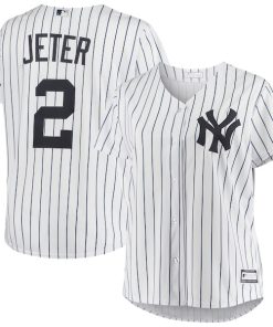 Derek Jeter New York Yankees Women's Plus Size Replica Player Jersey - White
