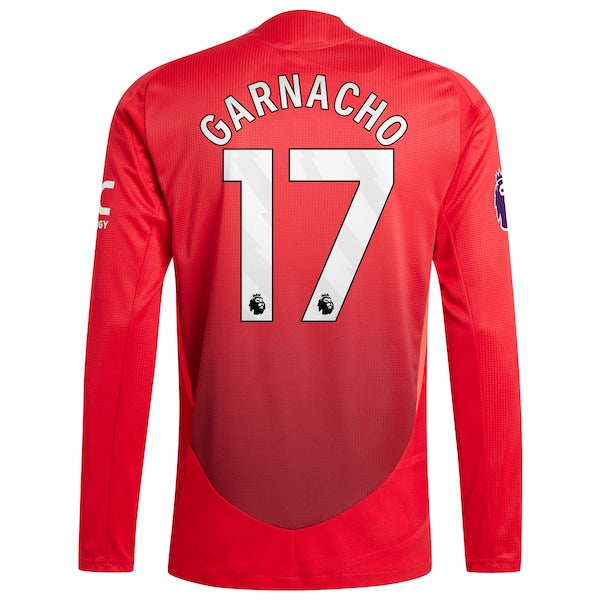 Alejandro Garnacho Manchester United 2024/25 Home Authentic Long Sleeve Player Jersey - Red - Image 4