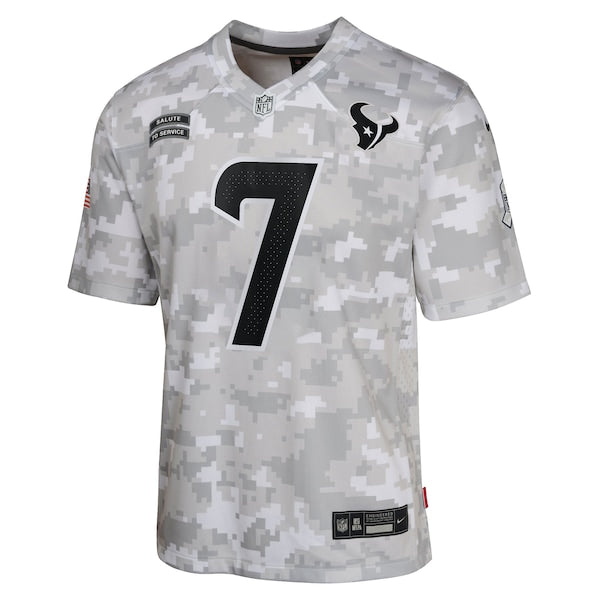 C.J. Stroud Houston Texans Nike Youth 2024 Salute to Service Game Jersey - Arctic Camo - Image 2