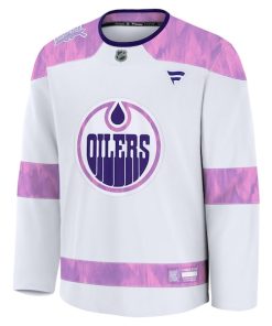Alternative view of Edmonton Oilers  Hockey Fights Cancer Practice Jersey - White