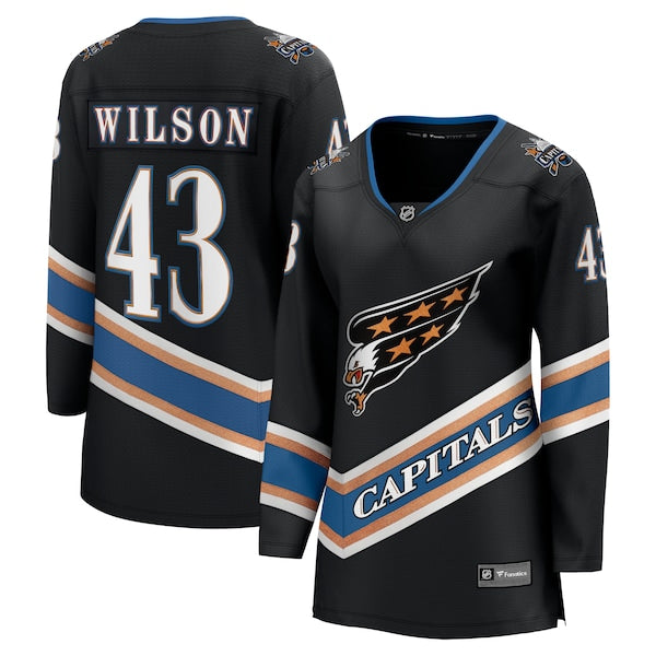 Tom Wilson Washington Capitals Women's Alternate 50th Anniversary Premier Breakaway Player Jersey - Black/Navy/Red - Image 2