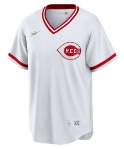 Alternative view of Barry Larkin Cincinnati Reds Nike Home Cooperstown Collection Player Jersey - White