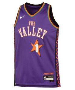 Alternative view of Devin Booker Phoenix Suns Nike Youth 2024/25 Swingman Player Jersey - City Edition - Purple