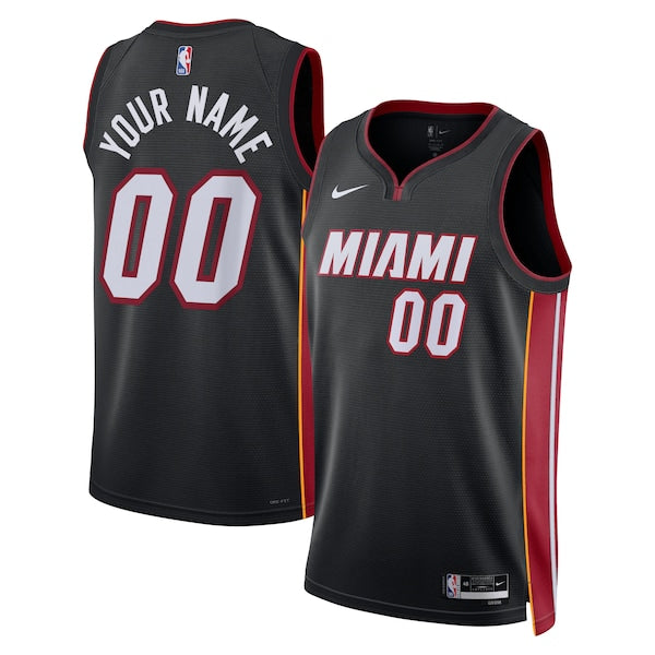 Miami Heat Nike Unisex Swingman Custom Jersey Black - Icon Edition
