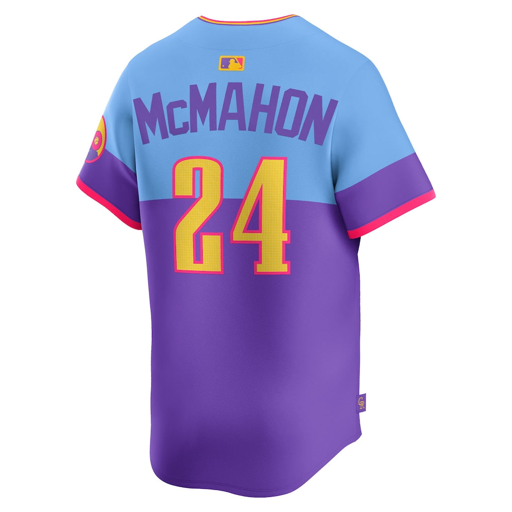 Ryan McMahon Colorado Rockies Nike 2025 City Connect Limited Player Jersey - Purple/Light Blue - Image 4