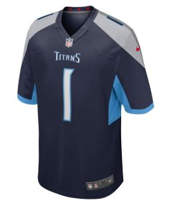 Alternative view of JC Latham Tennessee Titans Nike 2024 NFL Draft First Round Pick Player Game Jersey - Navy