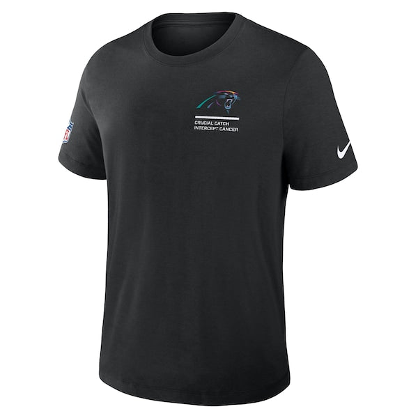 Carolina Panthers Nike 2025 NFL Crucial Catch Tri-Blend Dri-FIT T-Shirt - Black - Image 2